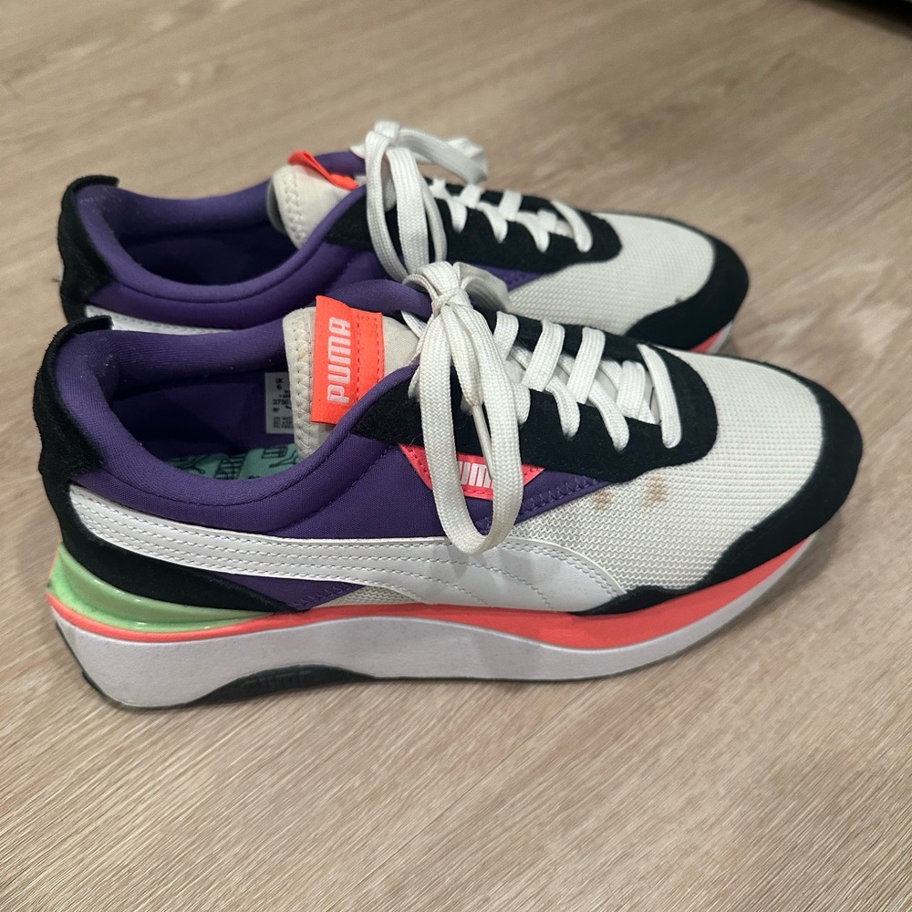 Puma White Purple Accent Women's Sneakers